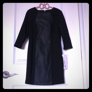 Black Dress w/leather detail